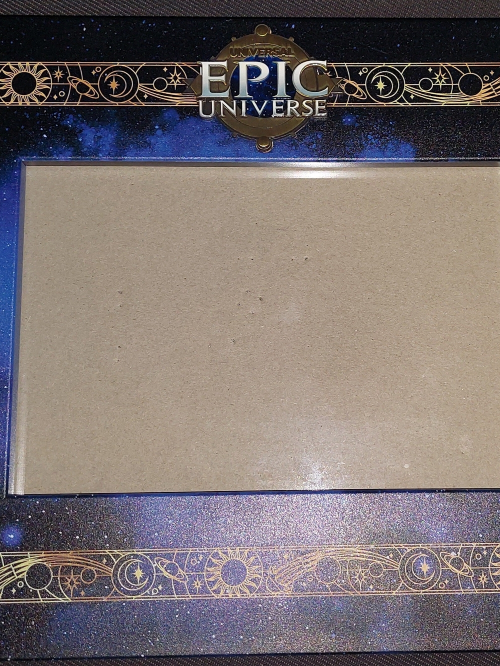 Universal Epic Universe Themed Decorative Frame - Blue & Gold Accents